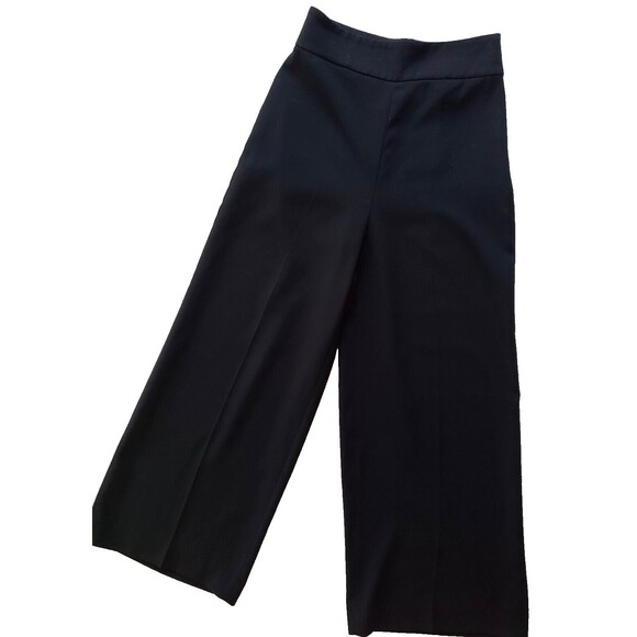 Zara Womens Black Wide Leg Pant Size XS High Waisted Contemporary Modern Capsule - Picture 1 of 11